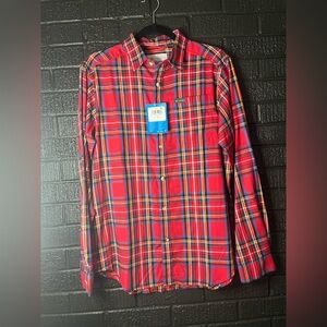 Columbia Red and Blue Casual Button Down Shirt